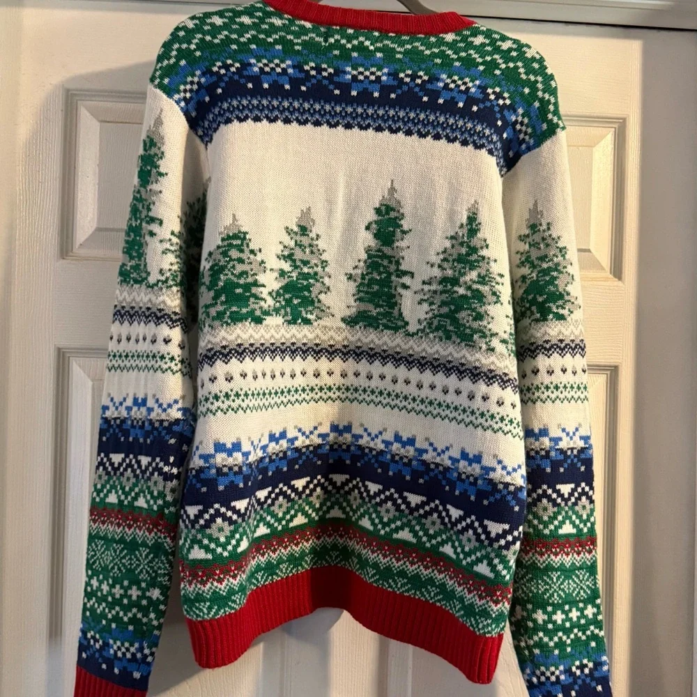 Deer Cheer BLIZZARD BAY Pullover Reindeer Drinking Ugly Christmas Sweater XL